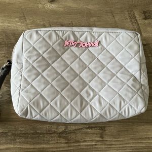 Gray Betsey Johnson double dipper cosmetic/storage bag